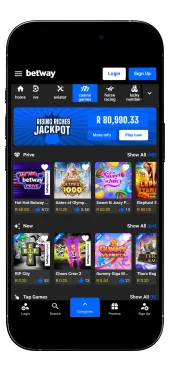 screenshot of Betway games